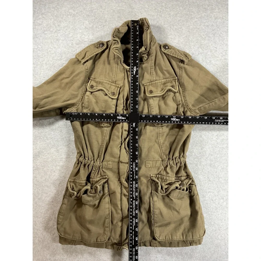 Free People Womens Olive Green Military Field Utility Jacket Cotton XS 2331